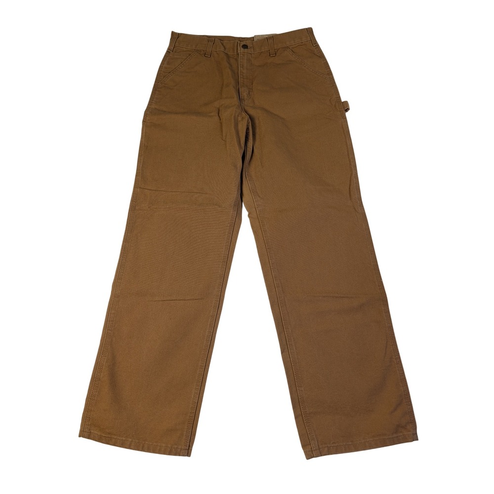 Carhartt B11 BRN Washed Duck Work Dungaree Pants Brown 34x32 Loose Original Fit